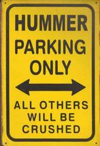 Metalen rusty-old wandplaat Hummer Parking Only, Auto-onderdelen, Ophalen of Verzenden, Nieuw, Hummer