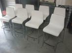 barkrukken Design wit leder, Ophalen, Gebruikt, Met voetsteun, 60 tot 90 cm