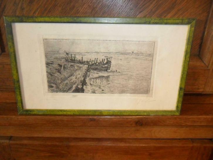 EF de Victor Gilsoul ( Bruxelles 1867-Woluwé St Lambert 1939, Antiek en Kunst, Kunst | Etsen en Gravures, Ophalen of Verzenden