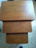 3 tables d'appoint en chêne, Comme neuf, Moins de 45 cm, Rectangulaire, Bois