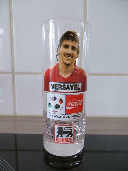 Verre Coca-Cola Delhaize Italia '90, Verzamelen, Glas en Drinkglazen, Gebruikt, Frisdrankglas, Ophalen of Verzenden