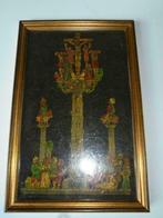 oud schilderij op leder  - India, Antiek en Kunst, Kunst | Schilderijen | Klassiek, Ophalen