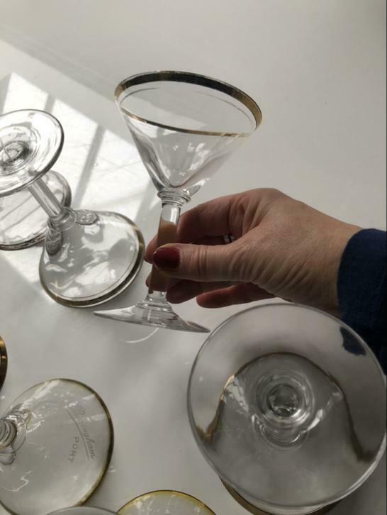 Vintage Buringham Port glazen 8 stuks, Antiek en Kunst, Antiek | Glaswerk en Kristal, Ophalen of Verzenden