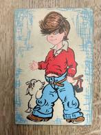 Vintage houten kadertje met prent van jongen met hond, Antiek en Kunst, Ophalen