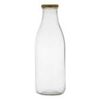 Lot 6 bouteilles en verre - contenance 1 litre - étanches, Zo goed als nieuw, Glas