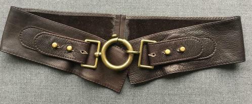 Bruine 100% leder riem, ceintuur., Kleding | Dames, Riemen en Ceinturen, Zo goed als nieuw, Tailleriem, 80 tot 90 cm, 5 cm of meer