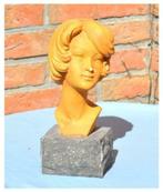 §tête de femme en plâtre sur socle granit, Antiquités & Art, Enlèvement ou Envoi