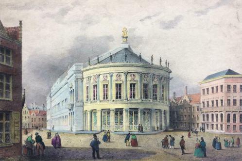 kleurprent Théâtre d'Anvers (Bourlaschouwburg), Antiek en Kunst, Kunst | Litho's en Zeefdrukken, Ophalen of Verzenden