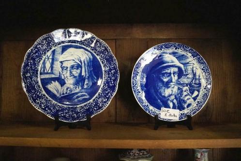 2 grandes assiettes / plats anciens en porcelaine BOCH - sig, Antiquités & Art, Antiquités | Porcelaine, Enlèvement ou Envoi