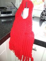 handgebreide sjaal/ kleur rood, Kleding | Dames, Ophalen of Verzenden, Sjaal, Zo goed als nieuw, Veritas
