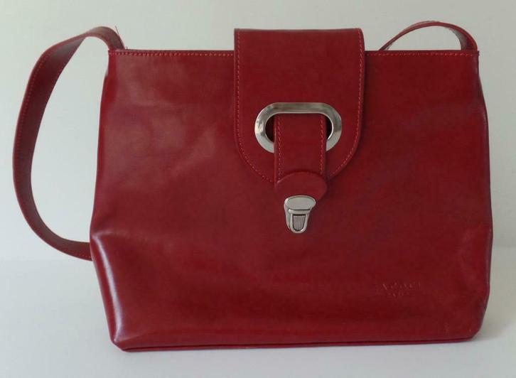 Vintage handtas - rood - Zacoci Paris, Handtassen en Accessoires, Tassen | Damestassen, Zo goed als nieuw, Handtas, Rood, Ophalen of Verzenden