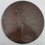 grote art nouveau plaque d'honneur Barrias - Lenoir, Antiquités & Art, Bronze, Envoi