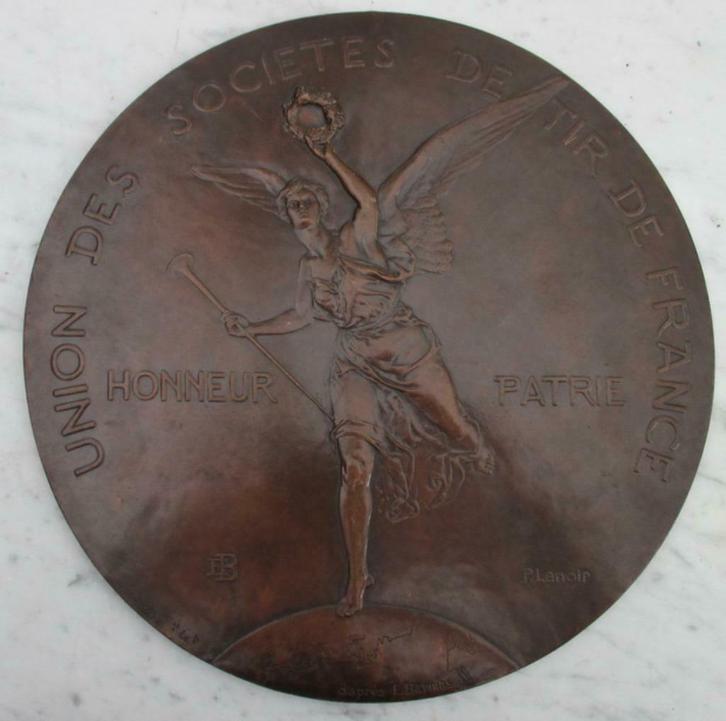 grote art nouveau plaque d'honneur Barrias - Lenoir, Antiek en Kunst, Antiek | Brons en Koper, Brons, Verzenden