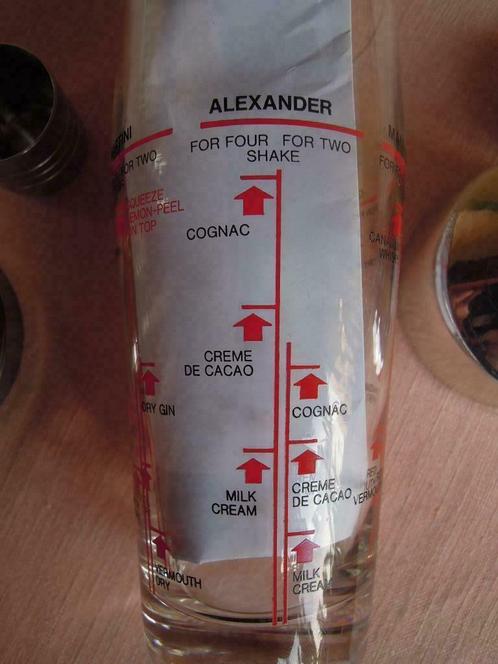 Alexander cocktail shaker in glas en metaal, Zakelijke goederen, Horeca | Food, Ophalen of Verzenden