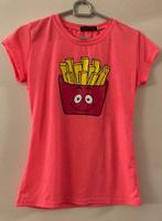 T.shirt rose fluo - "Buzz" - unisexe - avec frites - 16 ans, Comme neuf, Garçon ou Fille, BUZZ, Chemise ou À manches longues