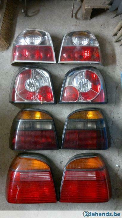 4 x achterlichten golf 3 en cabrio, Auto-onderdelen, Verlichting, Volkswagen, Gebruikt, Ophalen