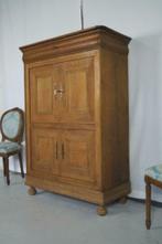 Ancienne armoire à linge Louis Philippe en chêne H 146 L 102