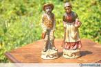 couple statue en biscuit jardinier
