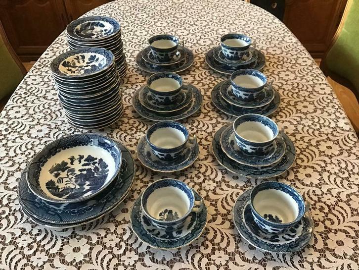 Blauw chinees koffie /thee servies, Antiek en Kunst, Antiek | Servies compleet, Ophalen