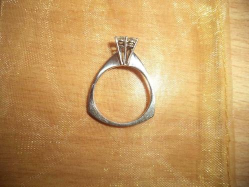 schitterende ring met 3 diamanten, Bijoux, Sacs & Beauté, Bagues, Utilisé, Femme, 19 à 20, Argent, Avec pierre précieuse, Enlèvement