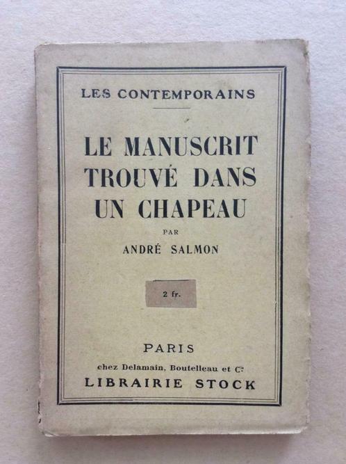 André Salmon - Le manuscrit trouvé dans un chapeau (Stock), Boeken, Literatuur, Ophalen of Verzenden