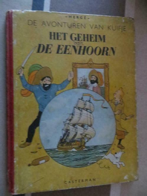 Kuifje-Het Geheim van de Eenhoorn 3e druk 1947-HC linn, rug, Livres, BD, Utilisé, Une BD, Enlèvement ou Envoi