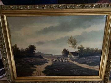 Twee grote decoratieve schilderijen beschikbaar voor biedingen