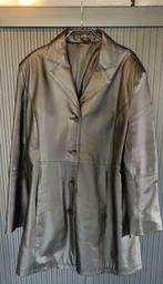 Zwarte Lederen Jas, Lang Model, Maat 44, Kleding | Heren, Ophalen of Verzenden, Gedragen, Overige maten, Zwart