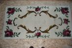 WollenSmyrna tapijt gebroken wit met rode bloemen, Ophalen, Gebruikt, 100 tot 150 cm, Wit