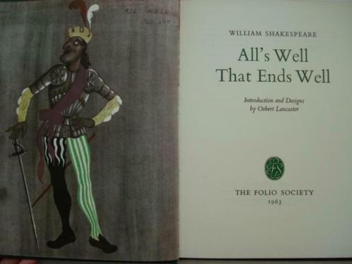 William Shakespeare Folio Society All's Well That Ends Well, Boeken, Literatuur, Zo goed als nieuw, Europa overig, Verzenden