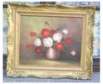 §  hst anomyme bouquet de rose blanche et rouge, Antiquités & Art, Art | Peinture | Moderne, Enlèvement ou Envoi