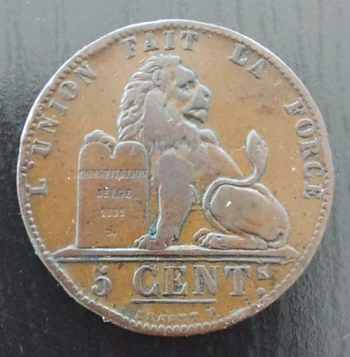 Belgium 1848 - 5 Centiem Koper - Leopold I - Morin 75a - ZFr, Postzegels en Munten, Munten | België, Losse munt, Verzenden