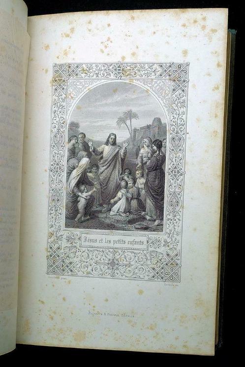 [Reliure] Les Évangiles 1846 Lamennais - 10 gravures sur aci, Antiquités & Art, Antiquités | Livres & Manuscrits, Enlèvement ou Envoi