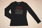 Zwarte meisjes t-shirt 'Pepe jeans' met ILOVE tekening, 16 j, Pepe Jeans, Meisje, Ophalen of Verzenden, Zo goed als nieuw
