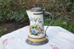 pichet faience et etain peint main, Antiquités & Art