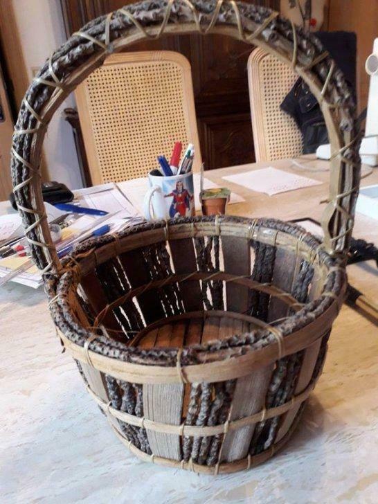 Rieten mand, Huis en Inrichting, Woonaccessoires | Schalen en Manden, Gebruikt, Mand, Ophalen of Verzenden