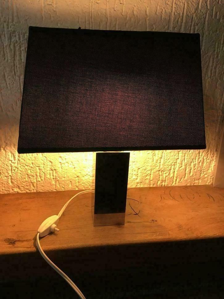 vintage chrome tafellamp-sfeerlamp DEKNUDT lustrerie 70's, Antiek en Kunst, Curiosa en Brocante, Ophalen of Verzenden