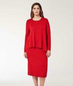 MARINA RINALDI, Prachtige midi jurk, maat 50, Kleding | Dames, Ophalen of Verzenden, Gedragen, Marina Rinaldi, Rood