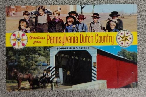 Greetings from Pennsylvania Dutch Country Soudersburg Bridge, Verzamelen, Postkaarten | Buitenland, Gelopen, Buiten Europa, Verzenden