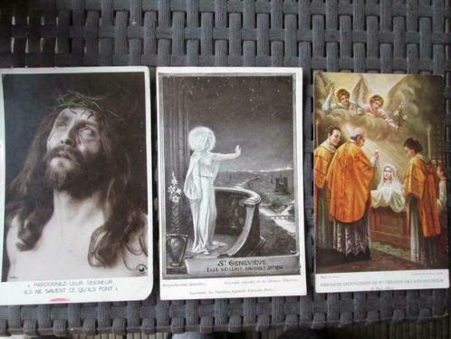 3 oude religieuze postkaarten, Collections, Cartes postales | Belgique, Envoi