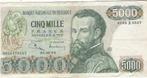 billets banque 5000 franc belge, Enlèvement ou Envoi