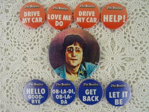 Beatles button 9 Beatles buttons vintage curiosa John Lennon, Verzamelen, Speldjes, Pins en Buttons, Zo goed als nieuw, Button