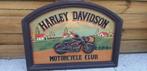 Houten pubbord in reliëf/ 3D Harley Davidson, Verzamelen, Reclamebord, Zo goed als nieuw, Verzenden