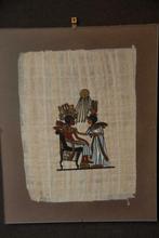 2 peintures égyptiennes sur papyrus, Enlèvement ou Envoi