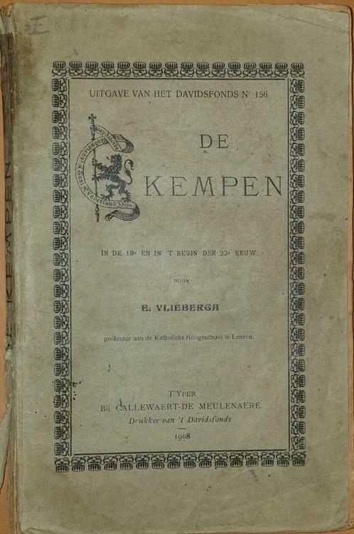 De Kempen in de 19e en in 't begin der 20e eeuw, Livres, Histoire & Politique, Utilisé, 19e siècle, Enlèvement ou Envoi