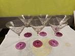 12 mauve gedecoreerde cocktailglazen, Huis en Inrichting, Ophalen, Zo goed als nieuw, Glas, Glas of Glazen