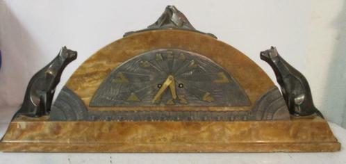 horloge art déco G.Lavroff chats en bronze cubiste, Antiquités & Art, Antiquités | Horloges, Enlèvement