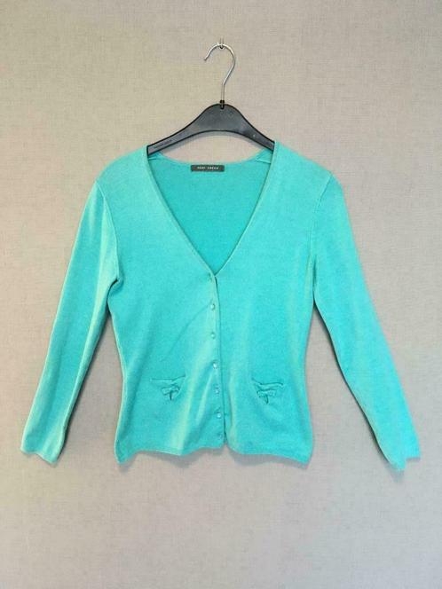 Licht turquoise vestje van Point Virgule (S), Vêtements | Femmes, Pulls & Gilets, Comme neuf, Taille 36 (S), Bleu, Enlèvement ou Envoi