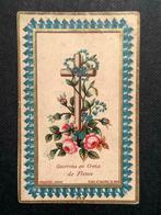Tableau de dévotion COUVRIR SA CROIX DE FLEURS - fin 1800, Envoi, Image pieuse