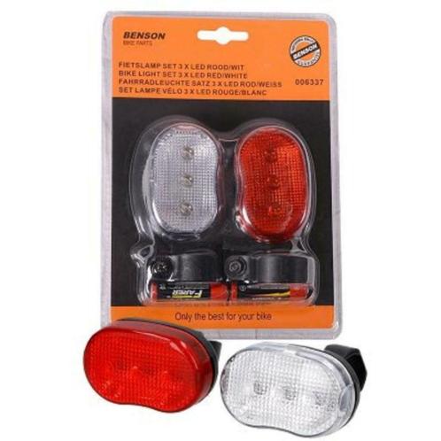 Fietslamp set 3 leds 2 delig fiets koplamp achterlamp, Vélos & Vélomoteurs, Accessoires vélo | Autres Accessoires de vélo, Neuf